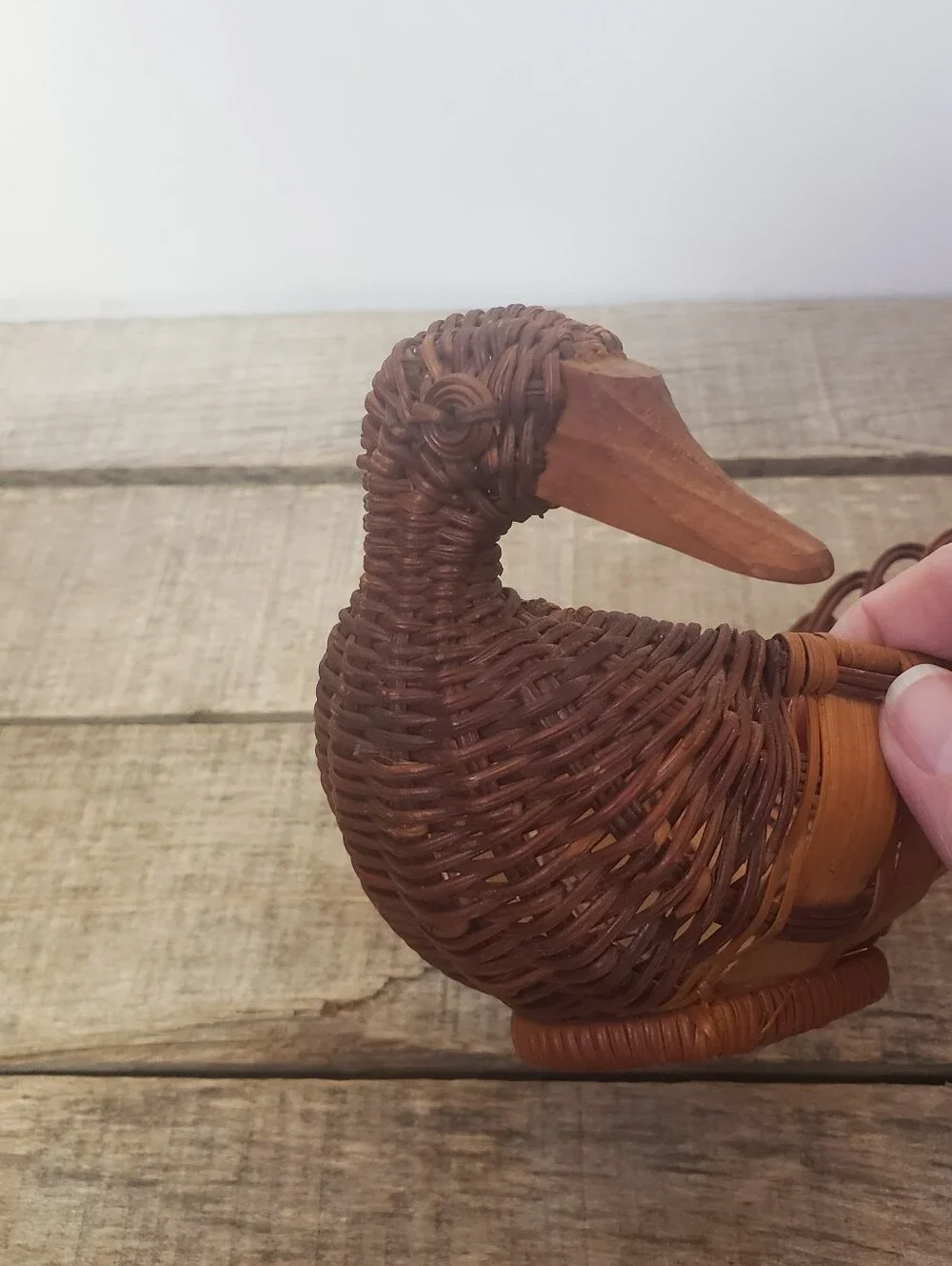 Set Of 3 VINTAGE BASKETS Frog & Geese/Ducks